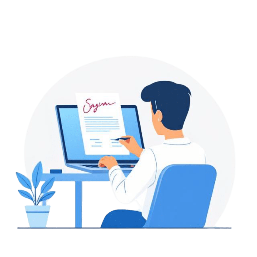 Dynamic digital signature waves background, representing modern AI-powered digital signature generation